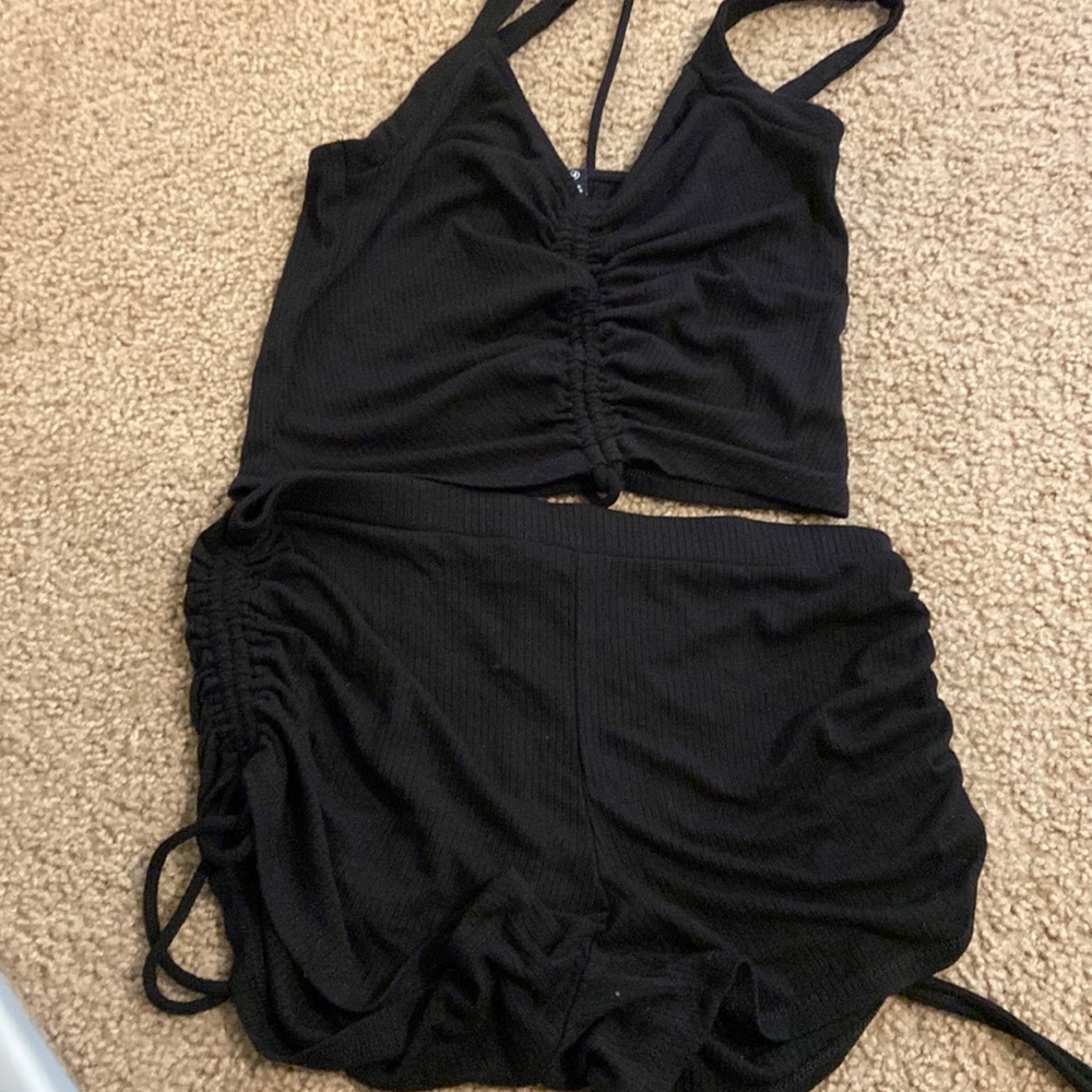 All black 2 piece Short set